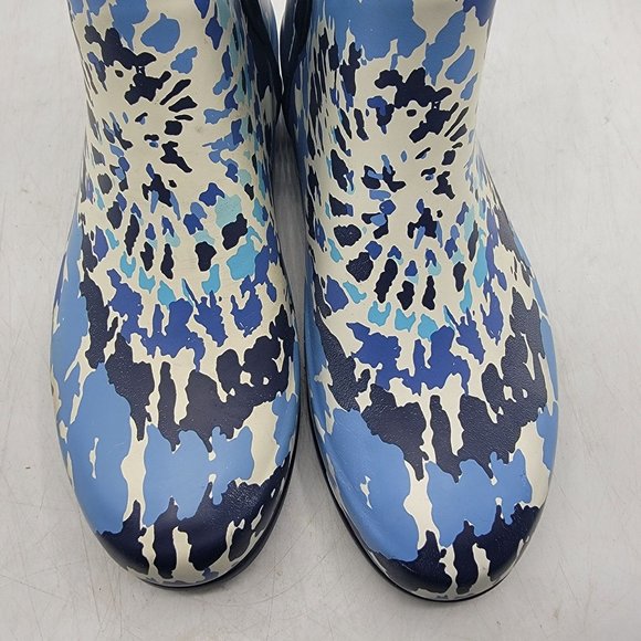 London Fog Collection Piccadilly Womens 6 Blue Tie Dye Rain Boots Outdoors - Picture 12 of 13